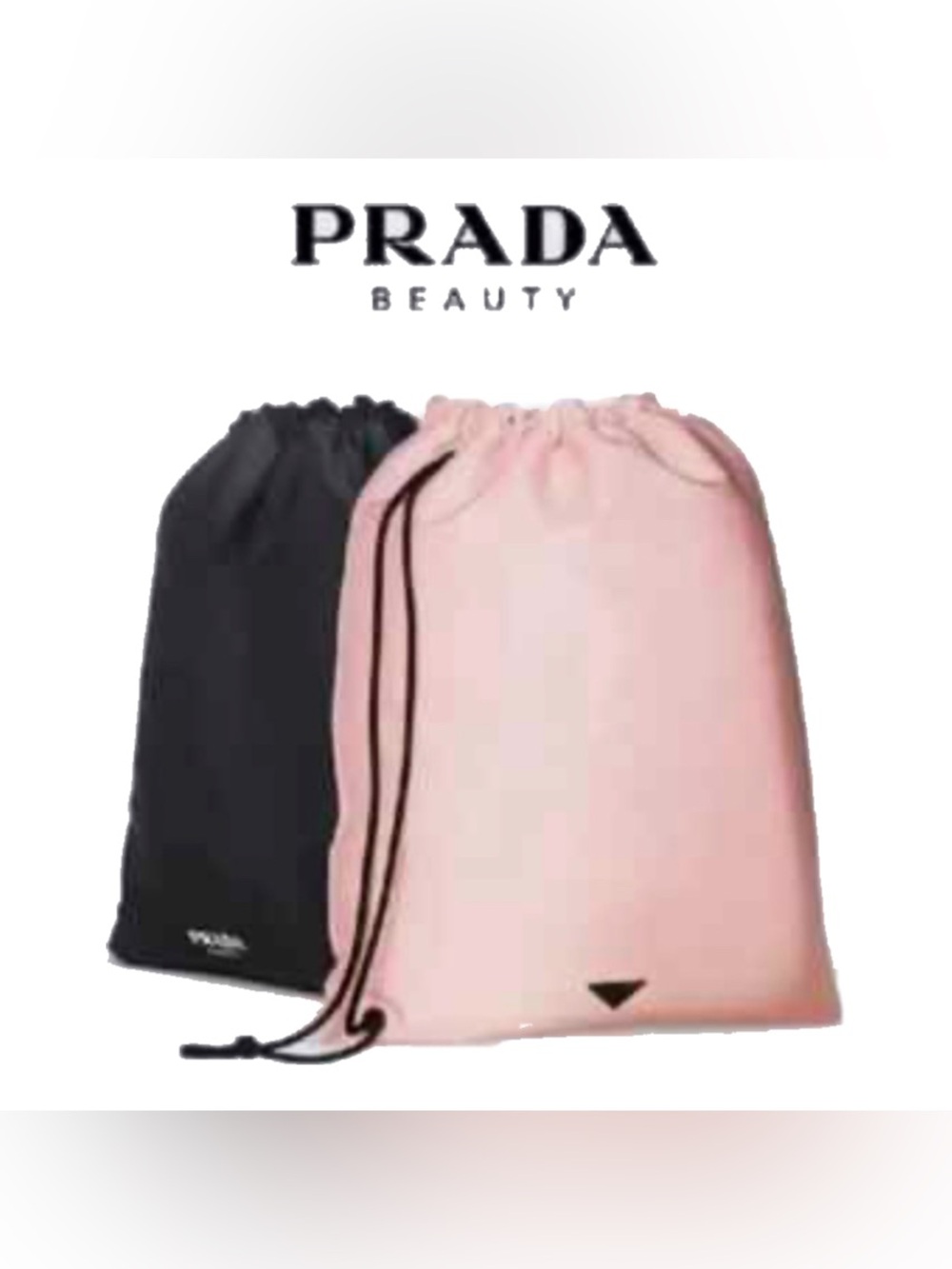 Prada Beauty Paradoxe Reversible Pink Black Satin Drawstring Backpack New